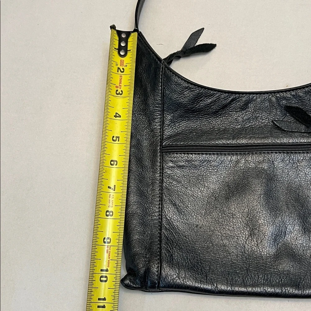 SVEN LEATHER CROSSBODY BAG METALLIC BLACK BERKELEY USA
